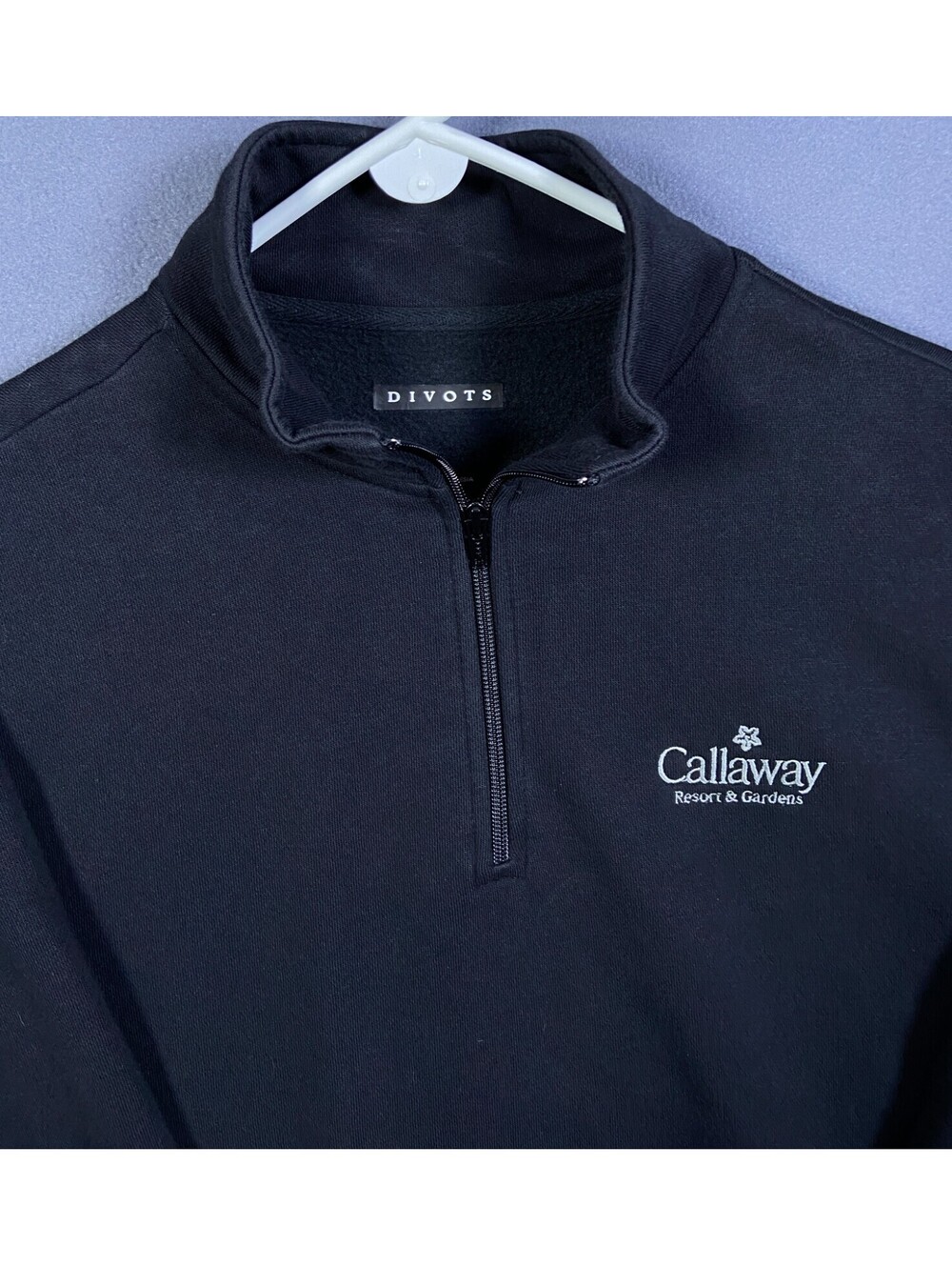 Callaway Resort & Gardens DIVOTS Men 1/4 Zip Sweater CharcoalGolf M Mock Neck